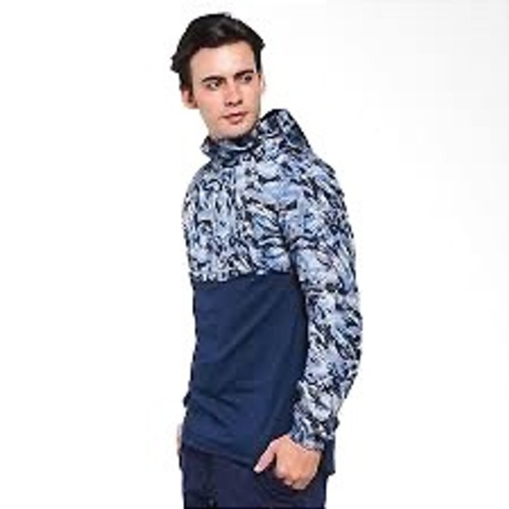 Under Armour Windbreaker Mens Medium Blue Camo Excellent Athleisure Hoodie